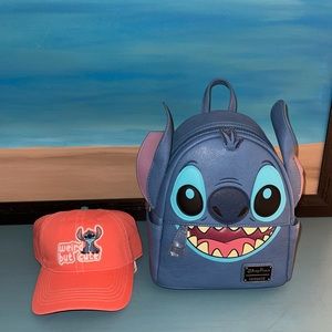 BRAND NEW! Lilo & Stitch - Backpack 🎒& baseball hat 🧢 - Loungefly